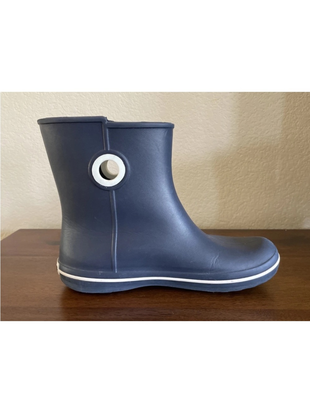 Crocs Jaunt Shorty Rain Boots Pull On Shoes Booties Womens Sz 7 Navy Blue 15769 - Picture 3 of 14